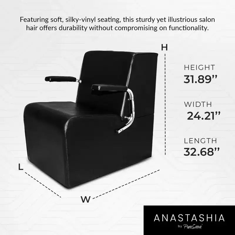 Chaise de coiffeur professionnelle PureSana 3 Pack Chromium Anastasia Vinyl