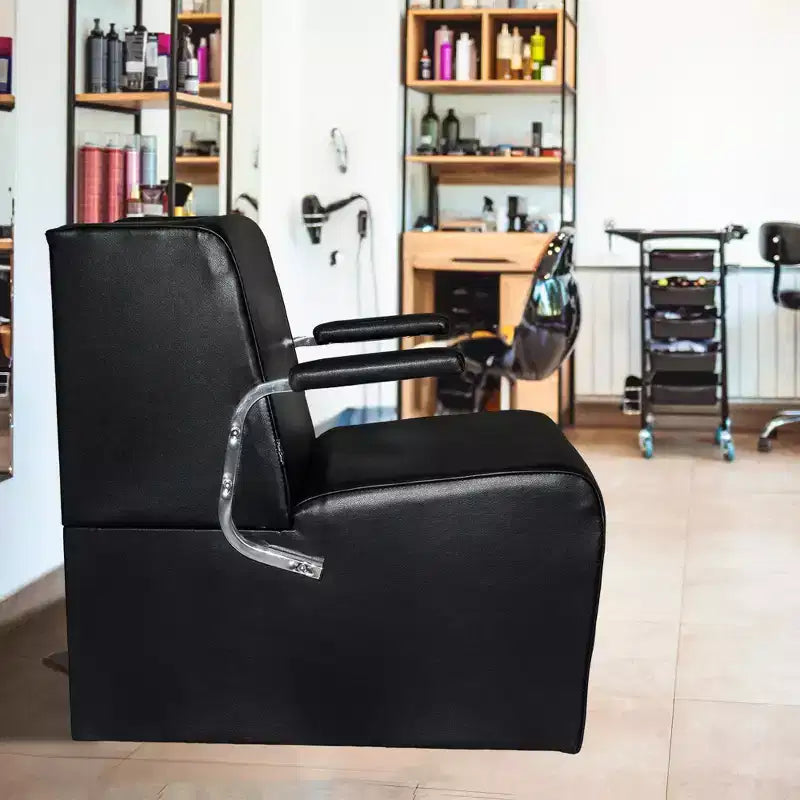 Chaise de coiffeur professionnelle PureSana 3 Pack Chromium Anastasia Vinyl