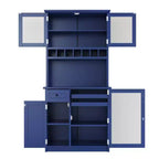 Meuble de rangement haut de cuisine de 190,5 cm avec portes vitrées, buffet autoportant pour cuisine, salle à manger ou salon - Panipeachy