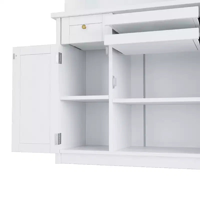 Meuble de rangement haut de cuisine de 190,5 cm avec portes vitrées, buffet autoportant pour cuisine, salle à manger ou salon - Panipeachy