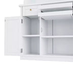 Meuble de rangement haut de cuisine de 190,5 cm avec portes vitrées, buffet autoportant pour cuisine, salle à manger ou salon - Panipeachy