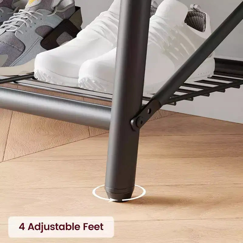 Acekool Portemanteau d'entrée 4-en-1 avec Étagère à Chaussures et Crochets, Cadre en Acier