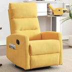 Fauteuil relax manuel avec fonction bascule et pivot en tissu, fauteuil d'appoint rembourré pour salon