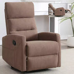 Fauteuil relax manuel avec fonction bascule et pivot en tissu, fauteuil d'appoint rembourré pour salon