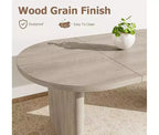 Grande table à manger ovale pour 4-8 personnes, piètement double en bois, design polyvalent moderne de style ferme pour cuisine, salon, bureau.