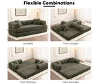 Plateforme de canapé-lit convertible, avec oreiller cylindrique et matelas pliant en velours côtelé, convient pour le salon, la chambre, le boudoir et le studio