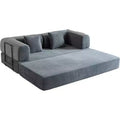 Convertible Sofa Bed Platform, with Cylindrical Pillow and Corduroy Foldable Mattress, Suitable for Living Room, Bedroom, Lounge, and Studio