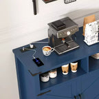 Bahut buffet de ferme moderne Merax à 4 portes avec ports de charge USB et étagères réglables