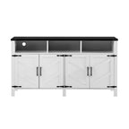 Bahut buffet de ferme moderne Merax à 4 portes avec ports de charge USB et étagères réglables