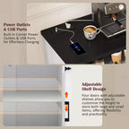 Bahut buffet de ferme moderne Merax à 4 portes avec ports de charge USB et étagères réglables