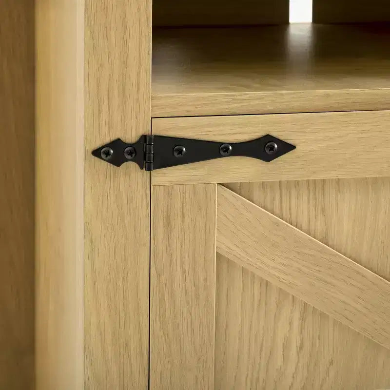 Bahut buffet de ferme moderne Merax à 4 portes avec ports de charge USB et étagères réglables
