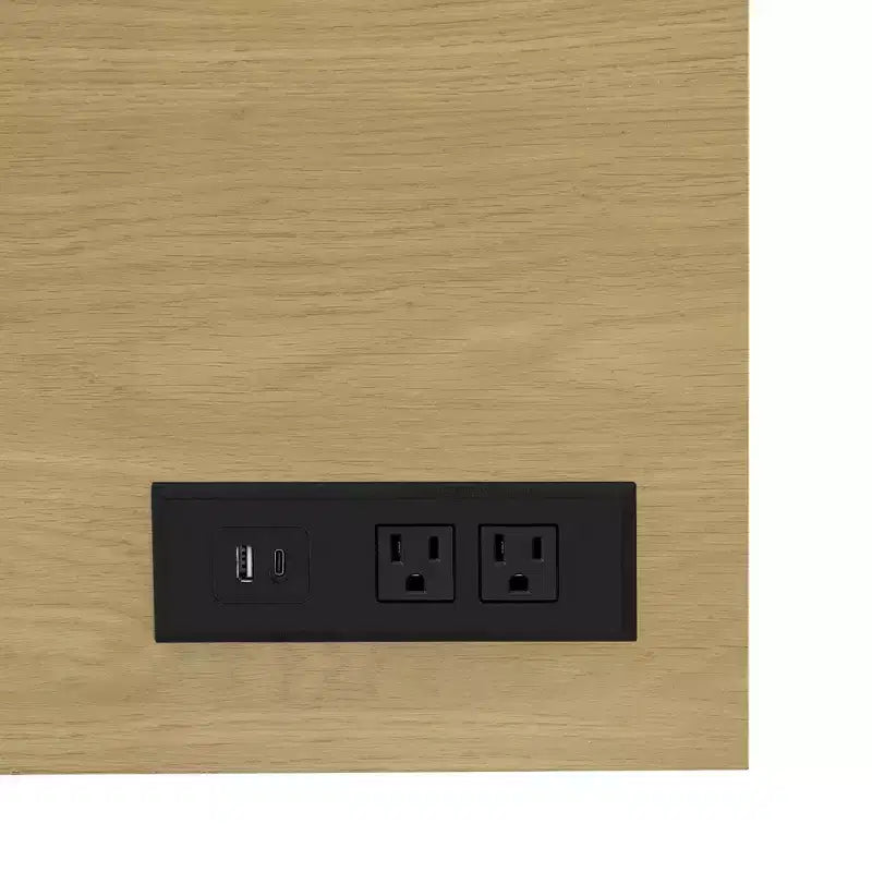 Bahut buffet de ferme moderne Merax à 4 portes avec ports de charge USB et étagères réglables