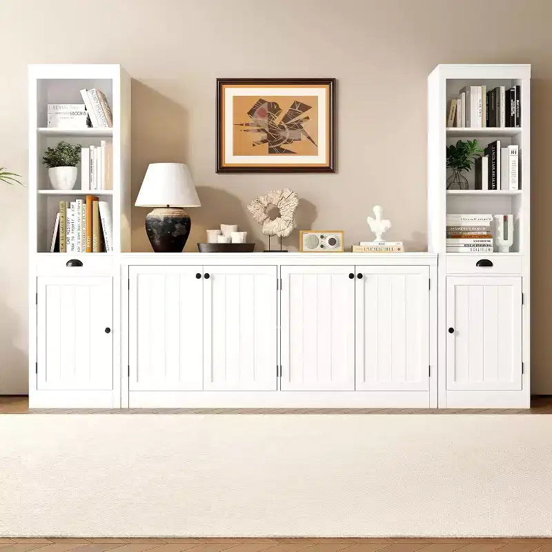 Buffet 4 portes Acekool avec rangement, meuble de rangement anti-basculement pour salle à manger, cuisine ou bureau