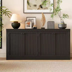 Buffet 4 portes Acekool avec rangement, meuble de rangement anti-basculement pour salle à manger, cuisine ou bureau