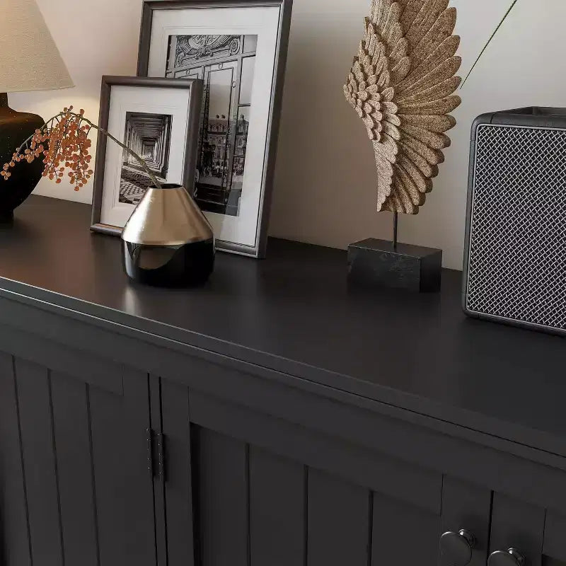 Buffet 4 portes Acekool avec rangement, meuble de rangement anti-basculement pour salle à manger, cuisine ou bureau