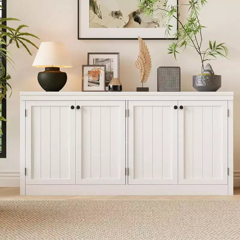 Buffet 4 portes Acekool avec rangement, meuble de rangement anti-basculement pour salle à manger, cuisine ou bureau