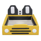 Lit plateforme en forme de voiture de course double taille Luxystar avec garde-corps pour chambre d'enfant