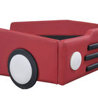 Lit plateforme en forme de voiture de course double taille Luxystar avec garde-corps pour chambre d'enfant