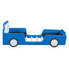 Lit plateforme en forme de voiture de course Luxystar avec barrières de sécurité, taille double