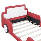 Lit plateforme en forme de voiture de course Luxystar avec barrières de sécurité, taille double