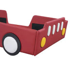 Lit plateforme en forme de voiture de course Luxystar avec barrières de sécurité, taille double