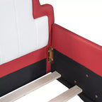 Lit plateforme en forme de voiture de course Luxystar avec barrières de sécurité, taille double