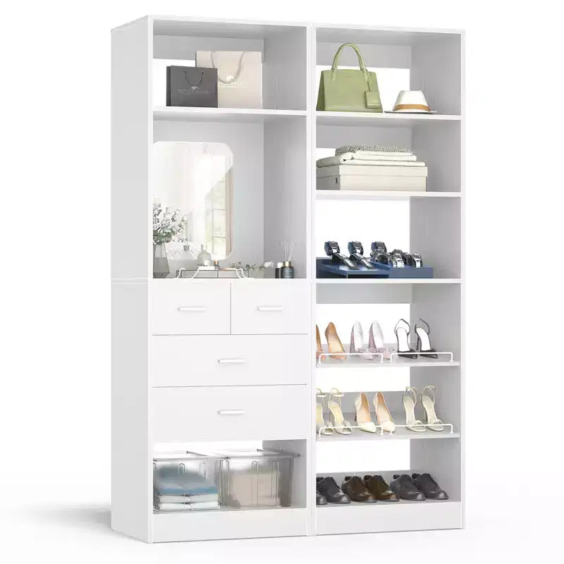 Système de rangement Besiost avec tiroirs et tringles à vêtements