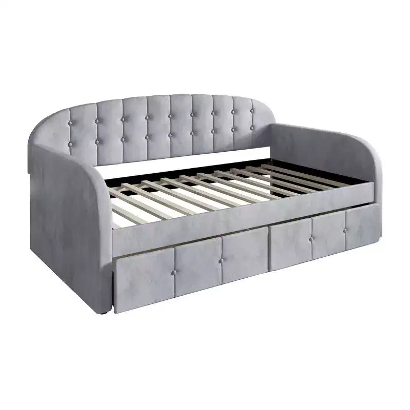 Lit de repos double ChaletPosh en velours avec rangement