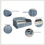Lit de repos double ChaletPosh en velours avec rangement