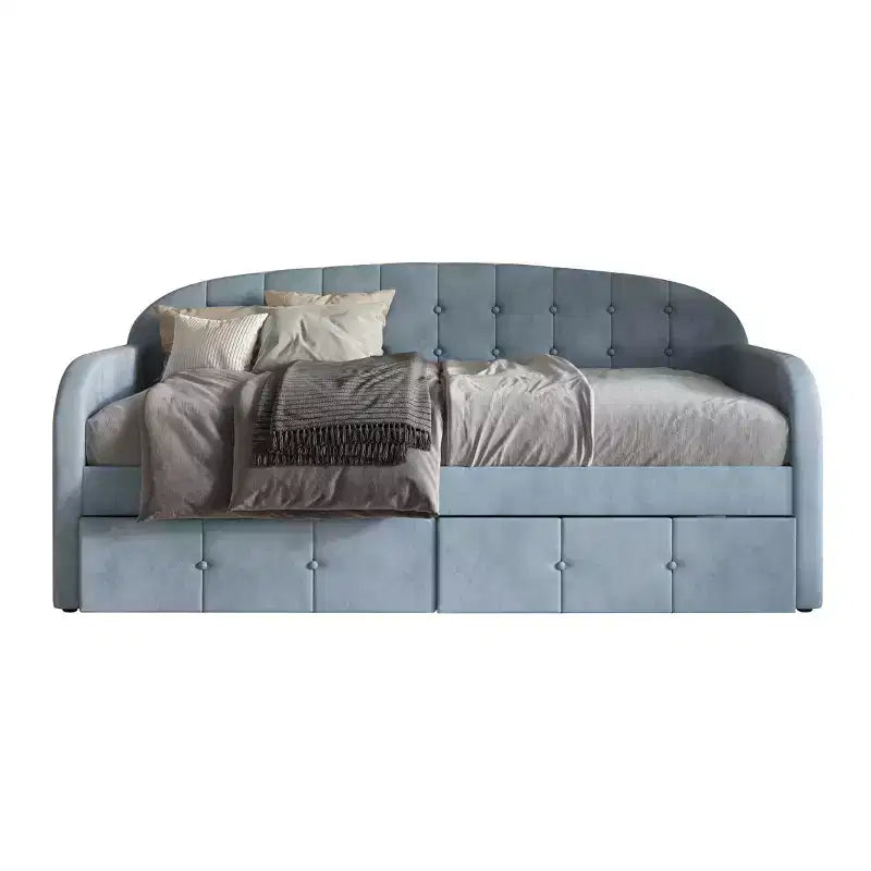 Lit de repos double ChaletPosh en velours avec rangement