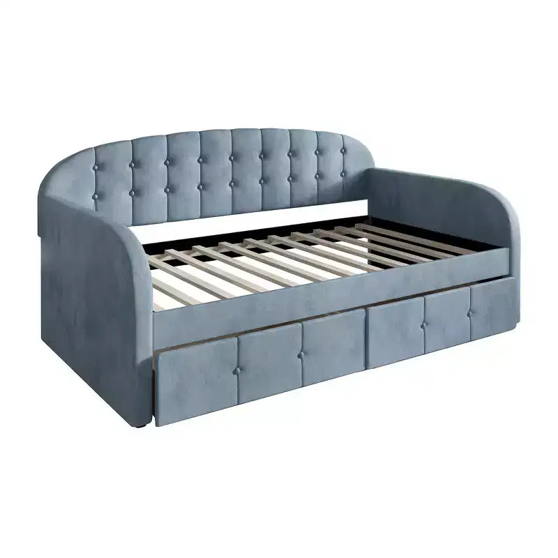 Lit de repos double ChaletPosh en velours avec rangement
