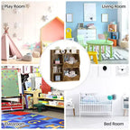 Organisateur de jouets à 3 niveaux pour enfants, étagère double face à 5 compartiments, étagère à livres et à jouets pour chambre d'enfant, salon et maternelle