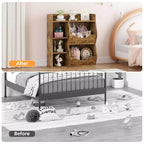 Organisateur de jouets à 3 niveaux pour enfants, étagère double face à 5 compartiments, étagère à livres et à jouets pour chambre d'enfant, salon et maternelle