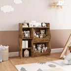 Organisateur de jouets à 3 niveaux pour enfants, étagère double face à 5 compartiments, étagère à livres et à jouets pour chambre d'enfant, salon et maternelle