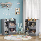Organisateur de jouets à 3 niveaux pour enfants, étagère double face à 5 compartiments, étagère à livres et à jouets pour chambre d'enfant, salon et maternelle