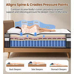 Matelas en mousse à mémoire de forme compressé, 35,5 cm, taille King, pour un sommeil frais et un soulagement de la pression, fermeté moyenne