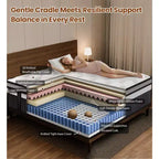 Matelas en mousse à mémoire de forme compressé, 35,5 cm, taille King, pour un sommeil frais et un soulagement de la pression, fermeté moyenne