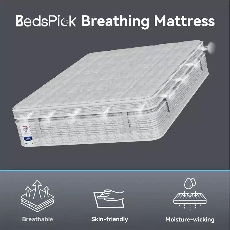 Matelas hybride à ressorts ensachés en mousse à mémoire de forme et gel 13 pouces Sailvan avec tissu aux ions de cuivre