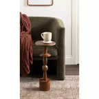 Table d'appoint Kate and Laurel Avenal, 9x9x22, Noyer Marron