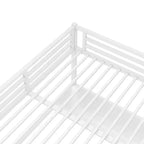 Lit mezzanine Bellemave en métal, taille Queen, avec prise de courant et éclairage LED, peu encombrant, réduction du bruit, blanc