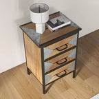 Plancher en bois 3 tiroirs, Console de rangement autoportante pour entrée, Meuble de rangement moderne pour salon, chambre, couloir et bureau