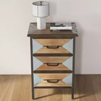 Plancher en bois 3 tiroirs, Console de rangement autoportante pour entrée, Meuble de rangement moderne pour salon, chambre, couloir et bureau