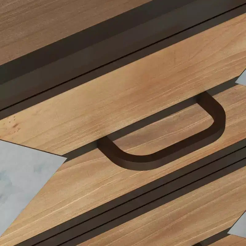 Plancher en bois 3 tiroirs, Console de rangement autoportante pour entrée, Meuble de rangement moderne pour salon, chambre, couloir et bureau
