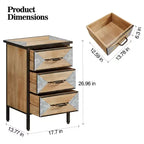 Plancher en bois 3 tiroirs, Console de rangement autoportante pour entrée, Meuble de rangement moderne pour salon, chambre, couloir et bureau
