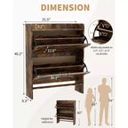 Meuble à chaussures étroit Acekool pour entrée, avec 2 tiroirs basculants, meuble de rangement pour chaussures dissimulé
