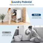 Pieds de lave-linge et sèche-linge avec étagère à panier, pied de buanderie de 50 cm de haut avec patins anti-vibrations réglables