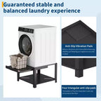 Pieds de lave-linge et sèche-linge avec étagère à panier, pied de buanderie de 50 cm de haut avec patins anti-vibrations réglables