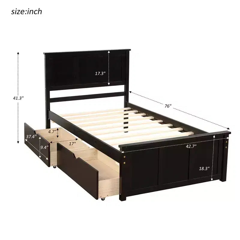 Lit plateforme, Cadre double, Lit de repos double avec lit gigogne, Lit de repos et lit gigogne coulissant