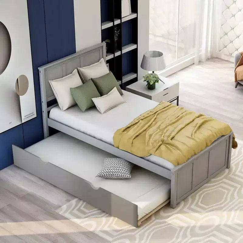 Lit plateforme, Cadre double, Lit de repos double avec lit gigogne, Lit de repos et lit gigogne coulissant