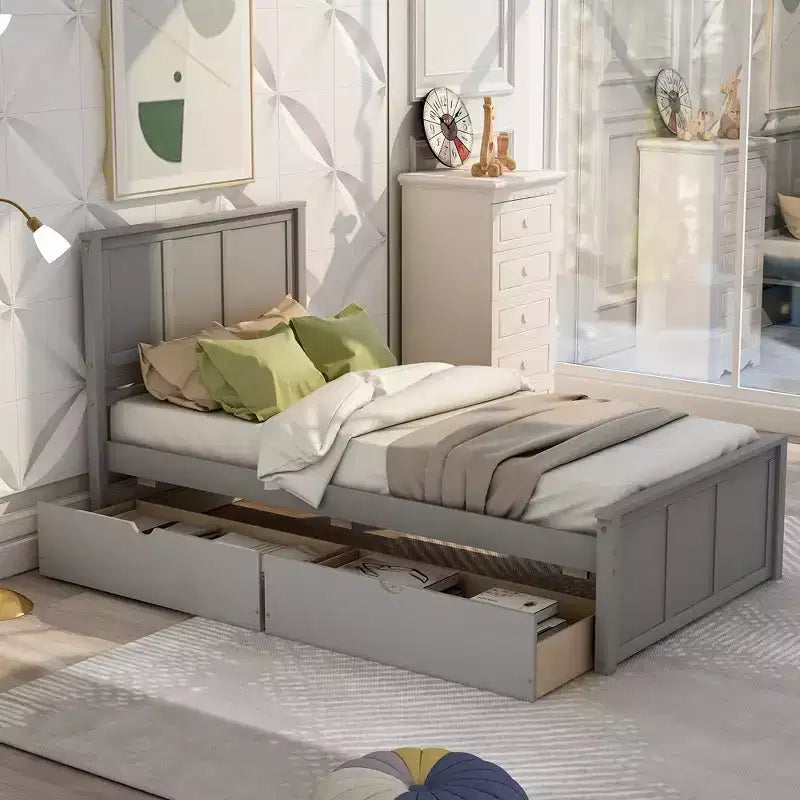 Lit plateforme, Cadre double, Lit de repos double avec lit gigogne, Lit de repos et lit gigogne coulissant